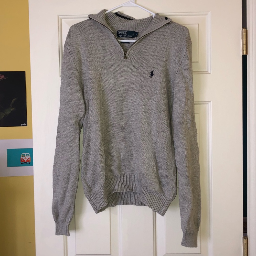 Gray Polo Zip-up Sweater (Great Condition)